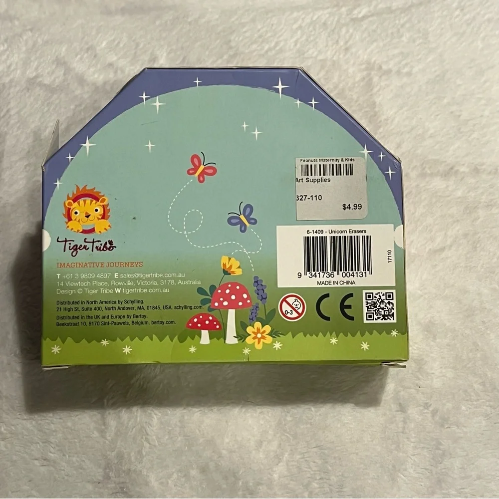 Schylling Tiger Tribe Small Multicolor Unicorn Erasers, Arts & Crafts Kit 61409